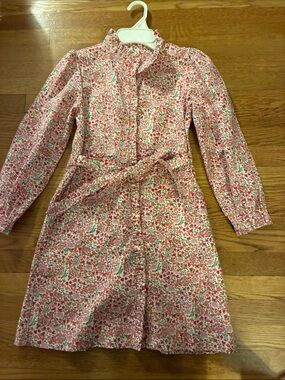 Little English Pink Floral Long-Sleeve Shirt Dress